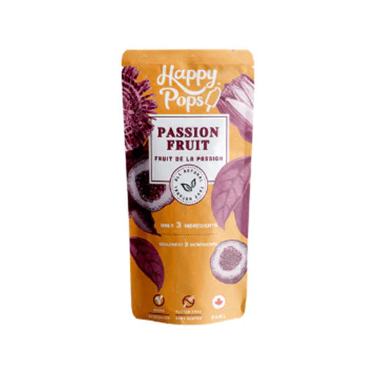 purple & orange package of passionfruit popsicle