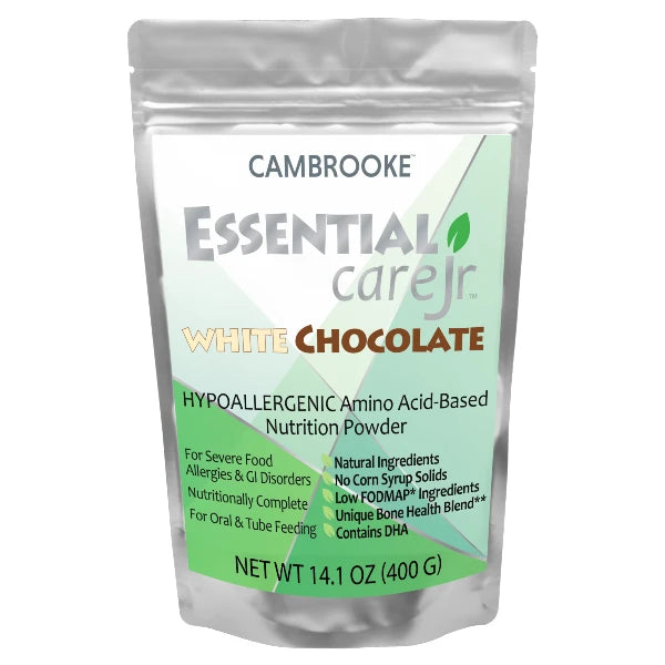 Cambrooke Essential Care Jr. White Chocolate. Green packaging, 400g.