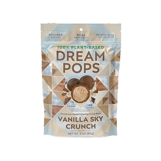 85 gram package of dream pop vegan chocolate.