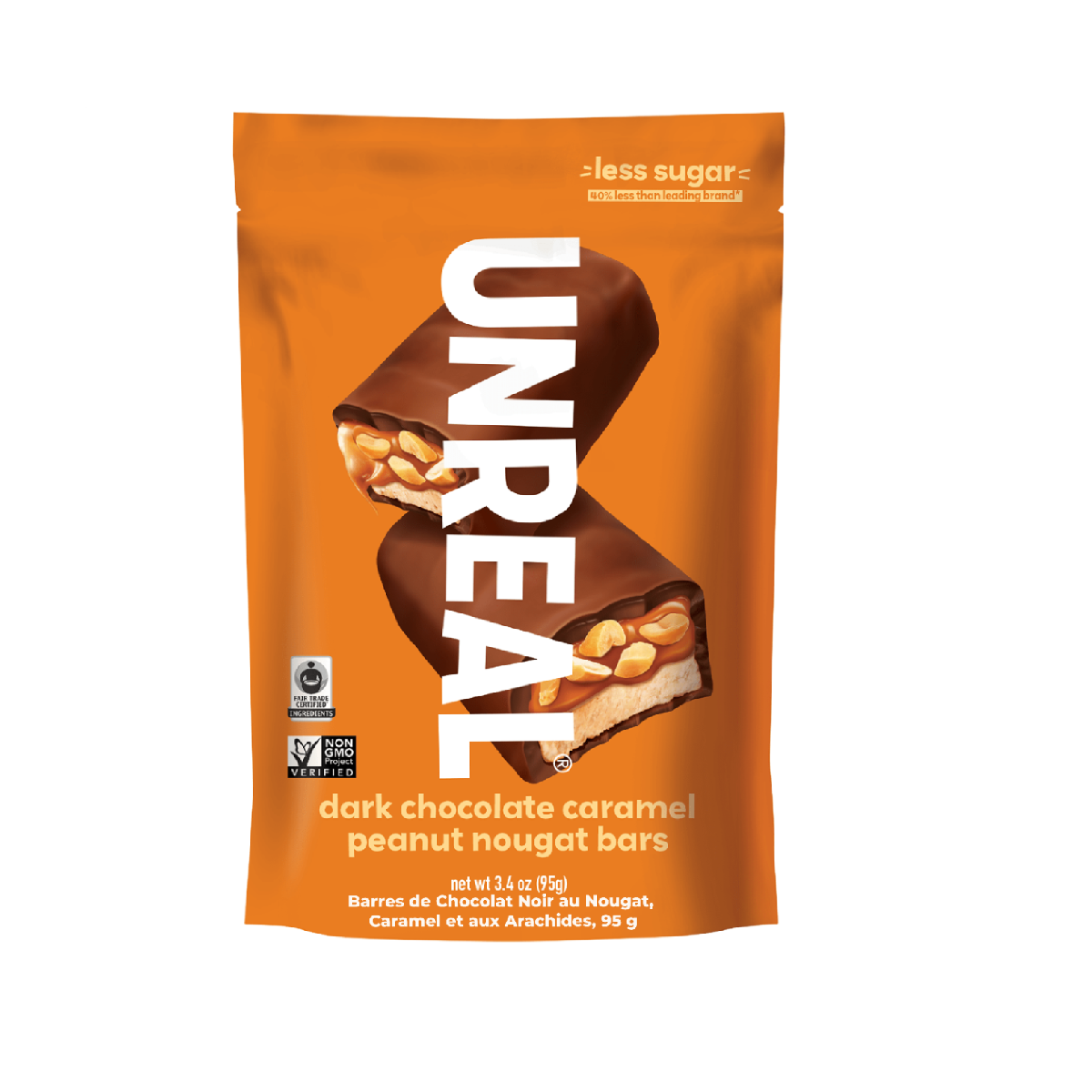 Unreal Dark Chocolate Caramel Peanut Nougat Bars