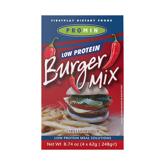 Promin 248 gram boxed package of Burger Chilli Flavour Mix.