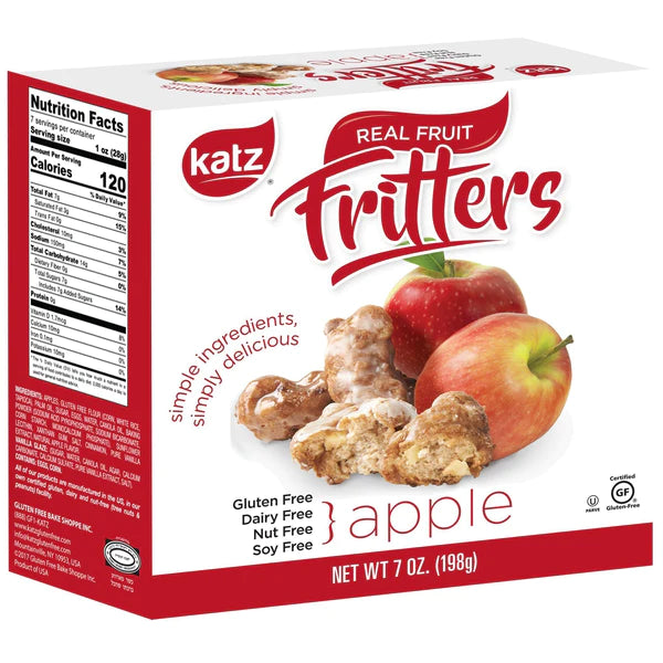 198 gram package of Katz Apple Fritters.