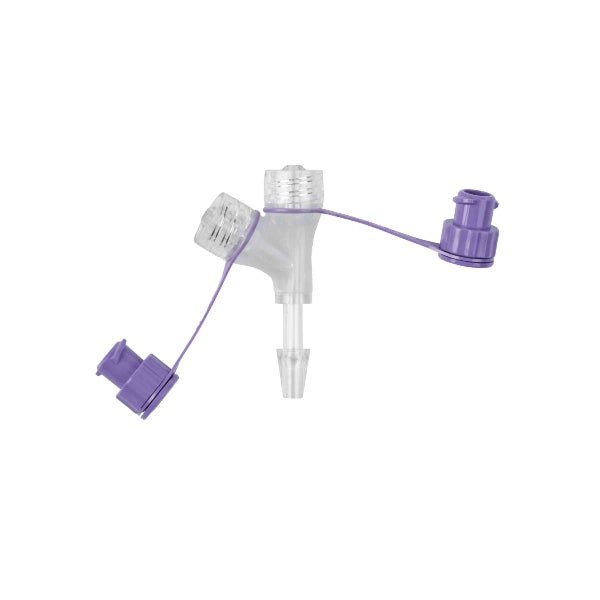 14Fr Mic* PEG replacement adapter with ENFit connecotor clear and purple.