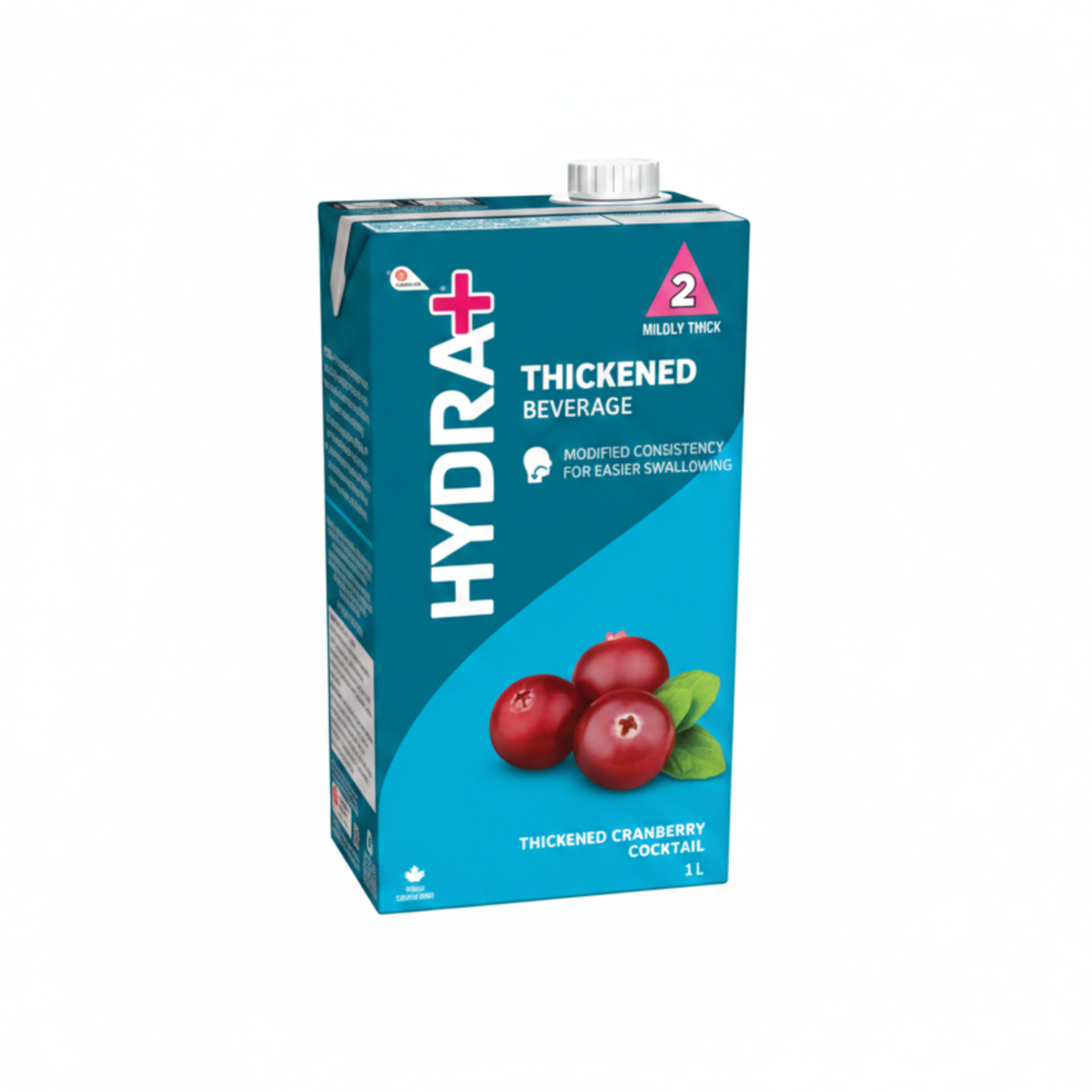 Hydra+ thickened cranberry cocktail package on a white background