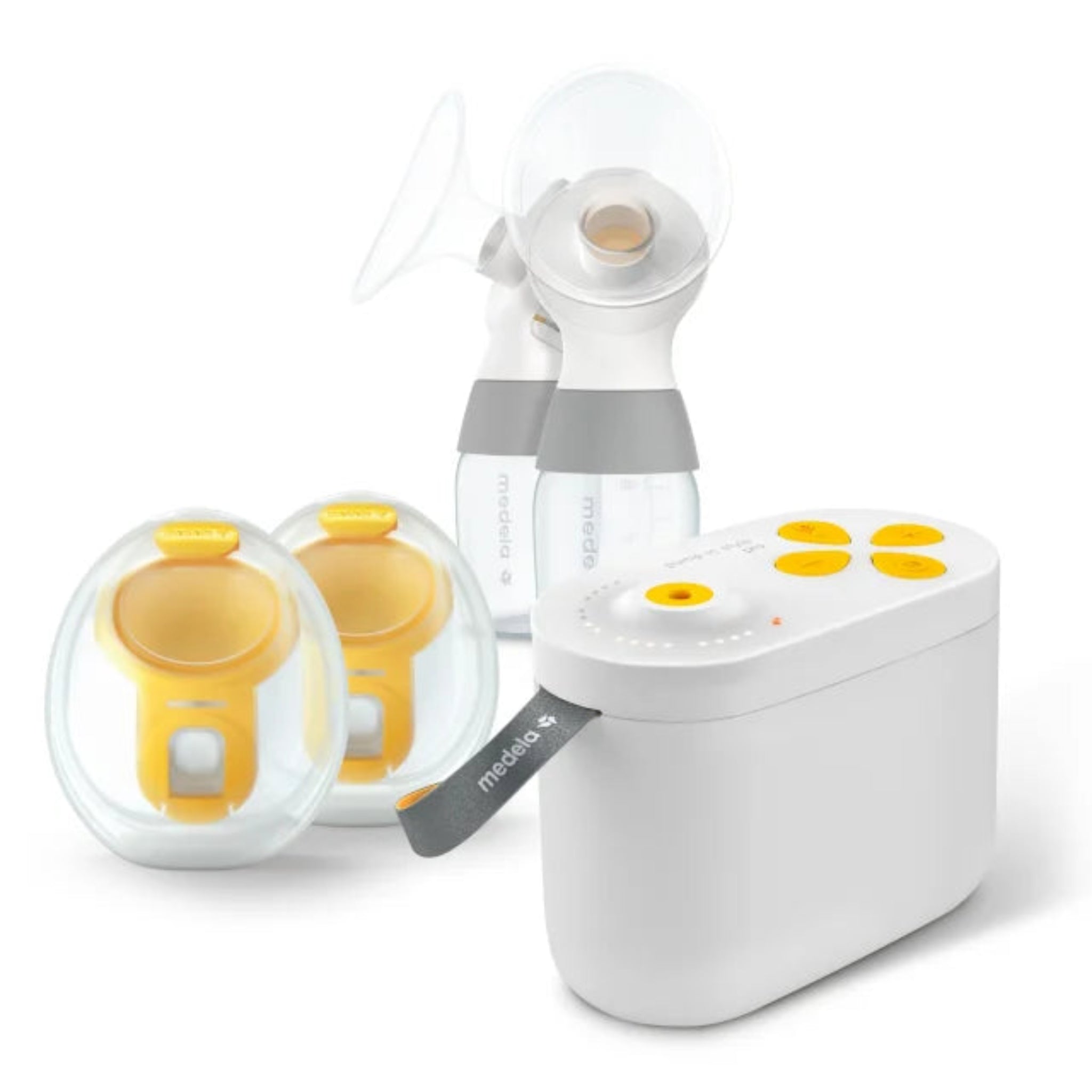 Medela Pump In Style Pro+ breast pump with accessories on a white background