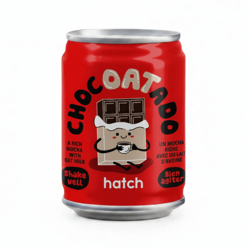 Hatch Chocoatado can on a white background.