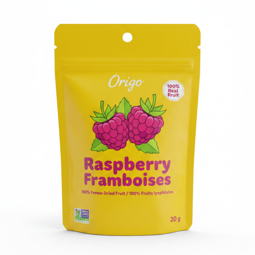 Origo Raspberry package on a white background.