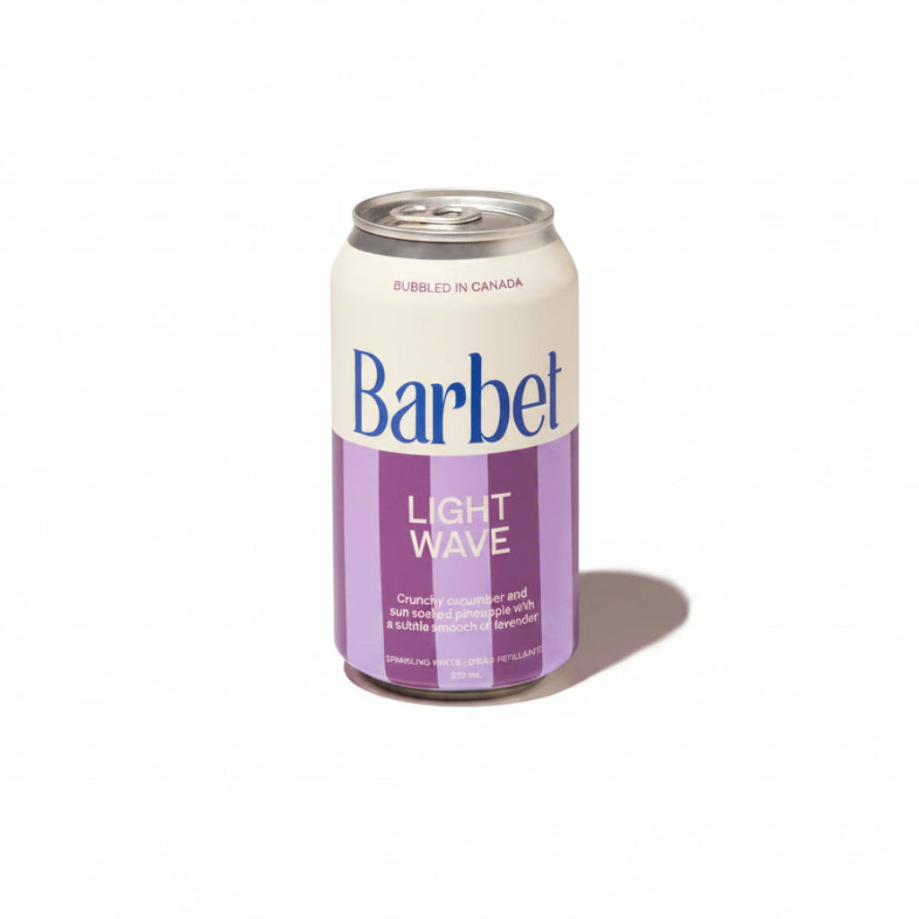 Can of Barbet Light Wave on a white background.
