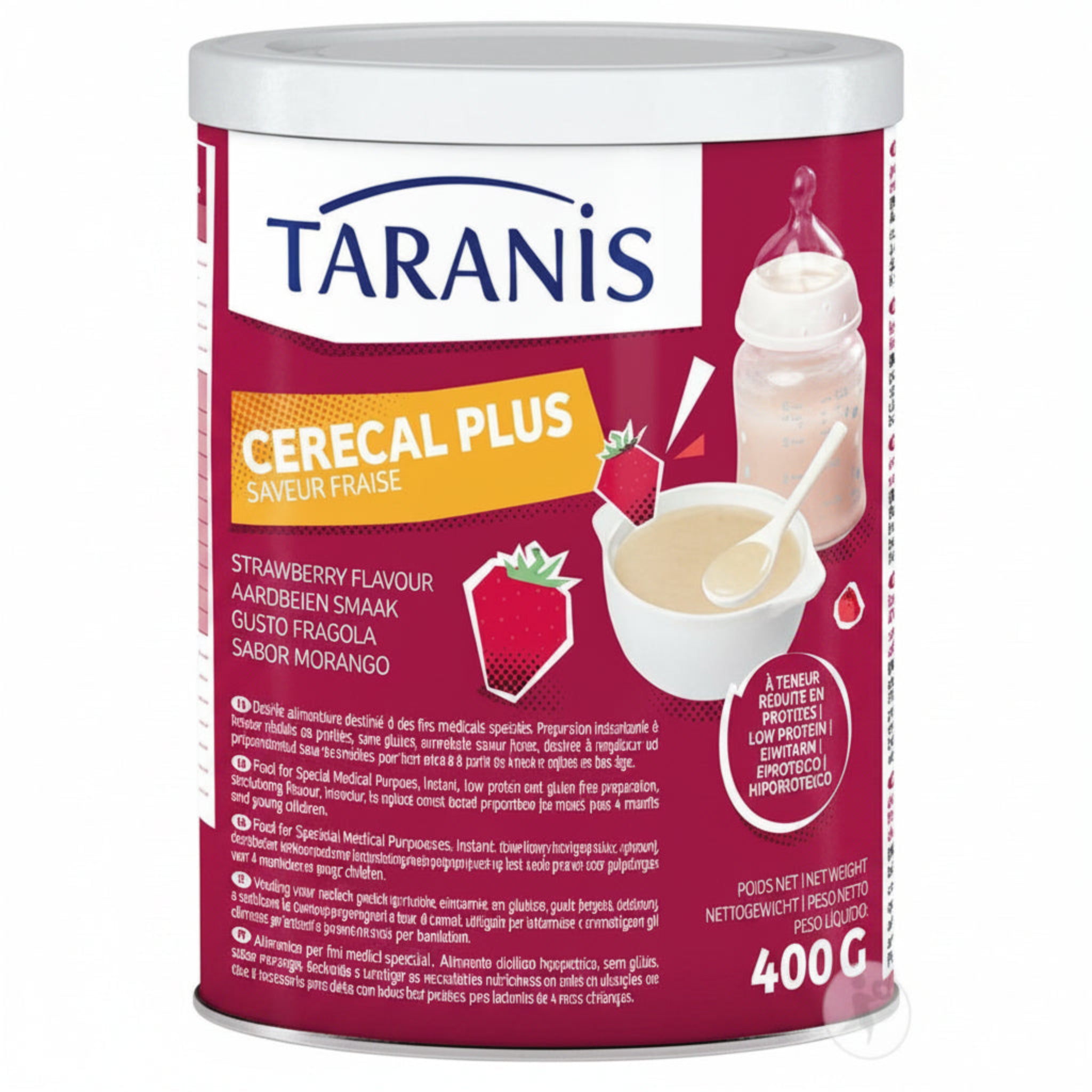 Taranis Cerecal Plus Strawberry flavour package on a white background.