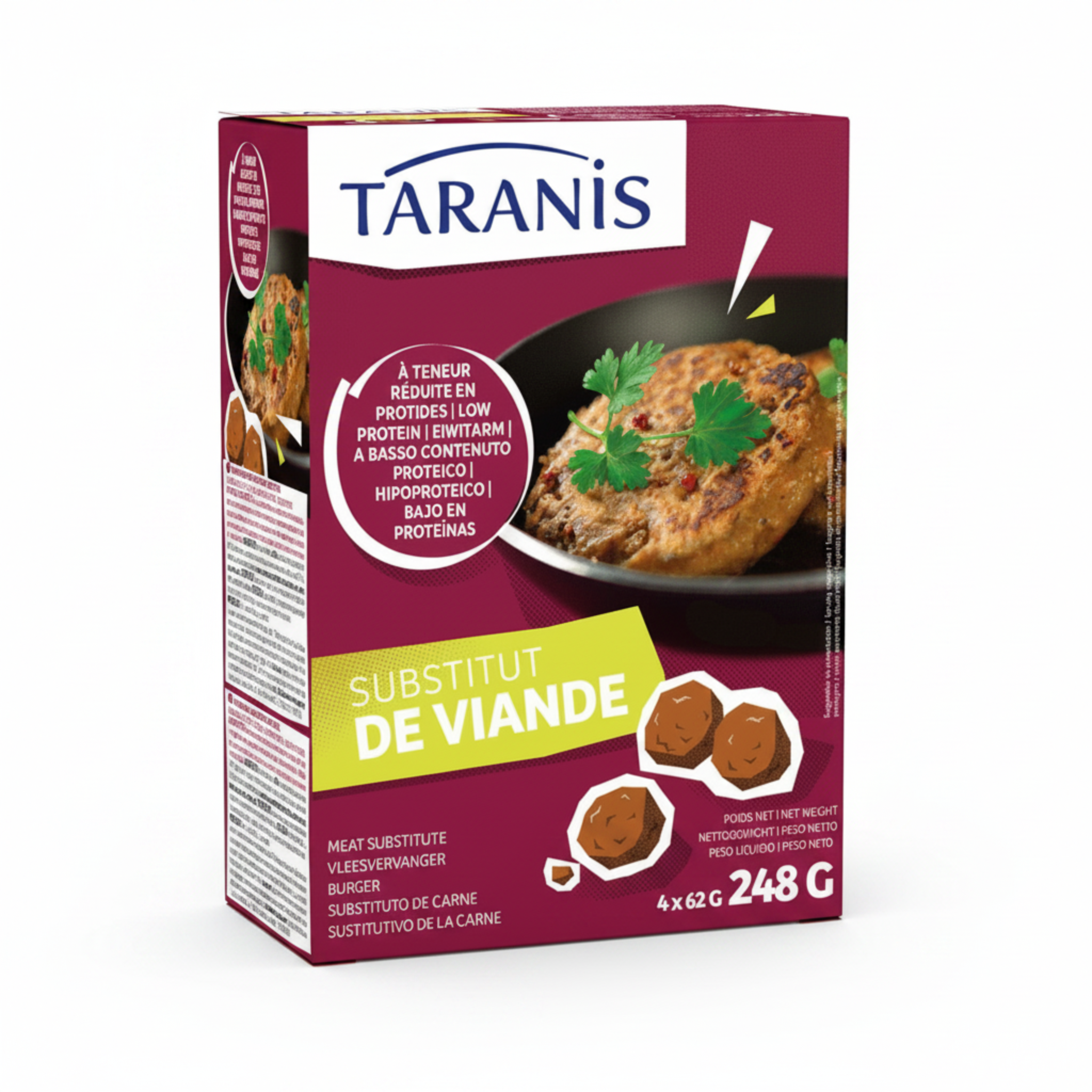 Taranis Meat Substitute package On a white background.