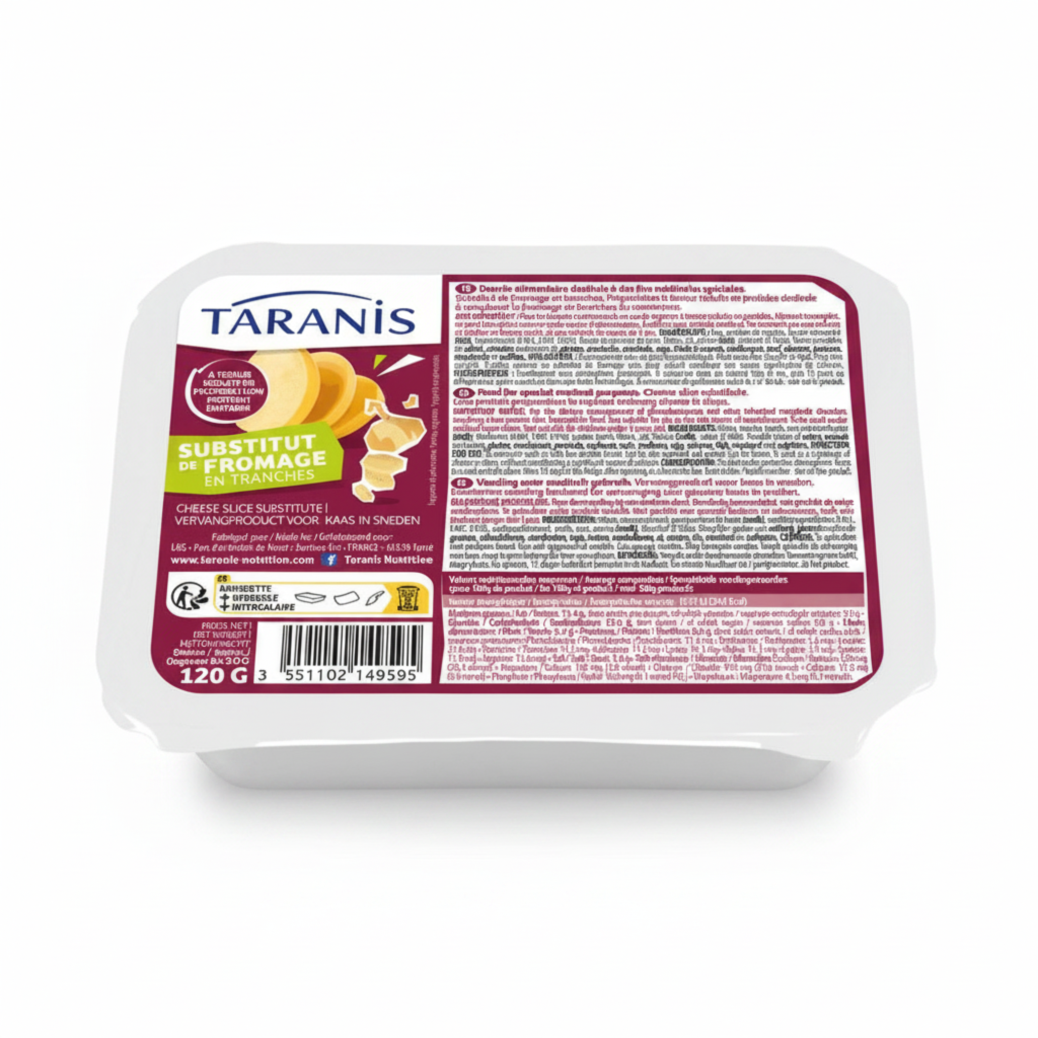 Taranis Cheese Slice Substitute package on a white background.