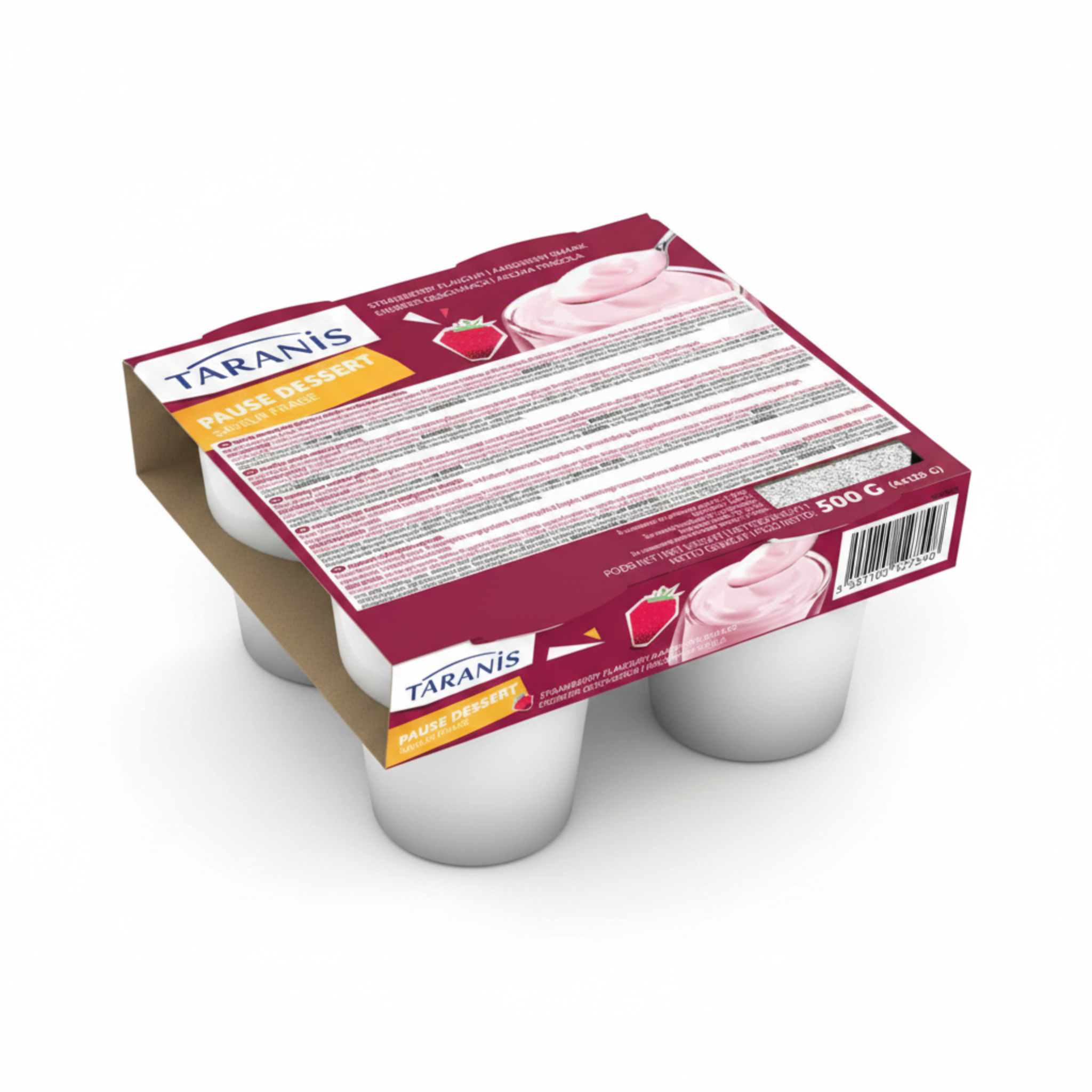 Taranis Pause Dessert Strawberry flavour package on a white background.