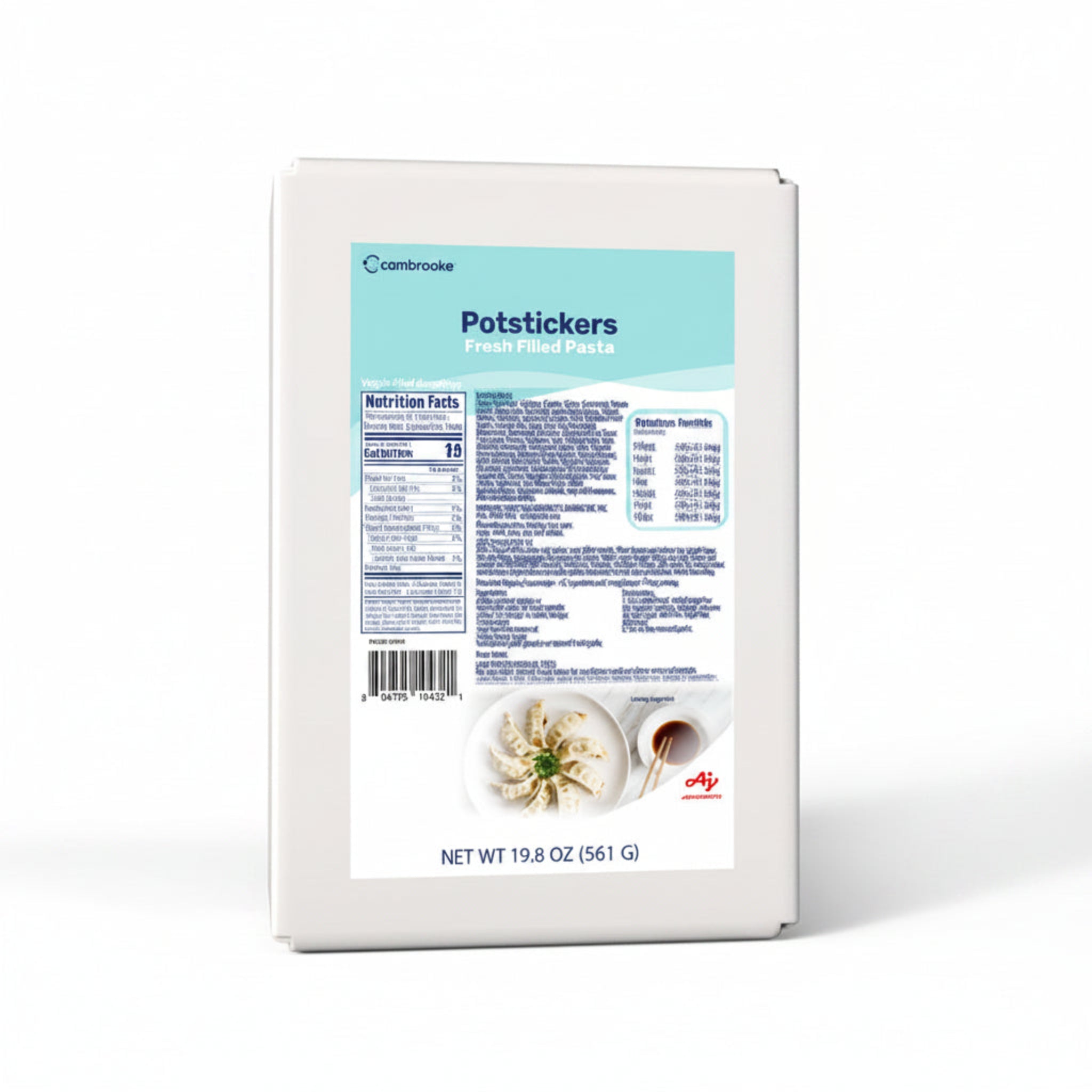 Cambrooke Potstickers package on a white background.