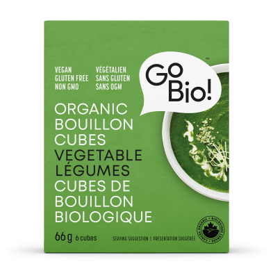 66 gram green box of GoBIO! Bouillon Cubes - Vegetable
