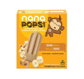 orange box with monkey, box of 3 banana bread popsicles