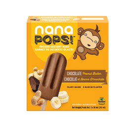 orange box with monkey on it, 3 pack chocolate peanut butter popsicles