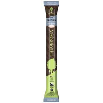 35 gram green brown and light blue bar of Theobroma Chocolate - 60% Dark Chocolate with Himalayan Salt 35g