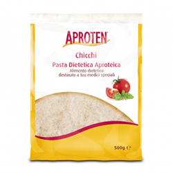 500 gram yellow red and white package of Aproten Chicchi