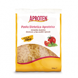 500 gram of yellow red and white package of Aproten Rigatini