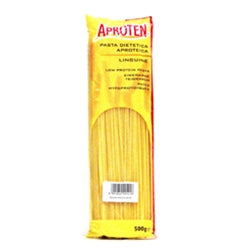 500 gram yellow and red package of Aproten Linguine