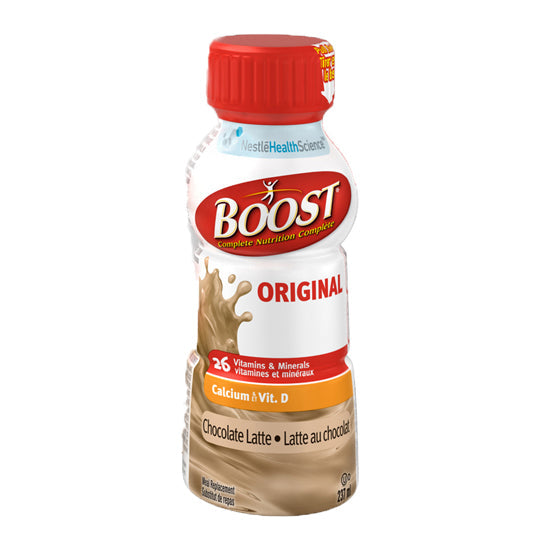 237 mL red and brown bottle of Boost Original Choco Latte