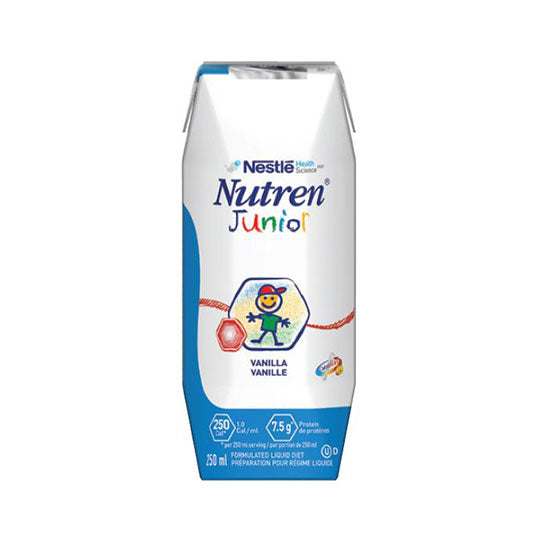 250 militre blue and white tetra pack carton of Nutren Junior 1.0 (Vanilla)
