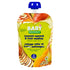 Baby Gourmet organic roasted squash and fruit medley, green packaging with fruit pictured, blue twist off cap, 128mL.
