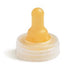 Similac Infant Nipple and Ring, yellow nipple and clear cap.