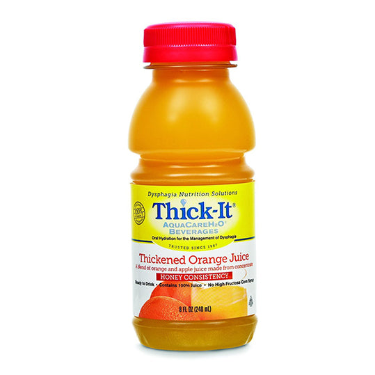 Thick-It orange juice, honey consistency, 24 units of 237mL bottles.